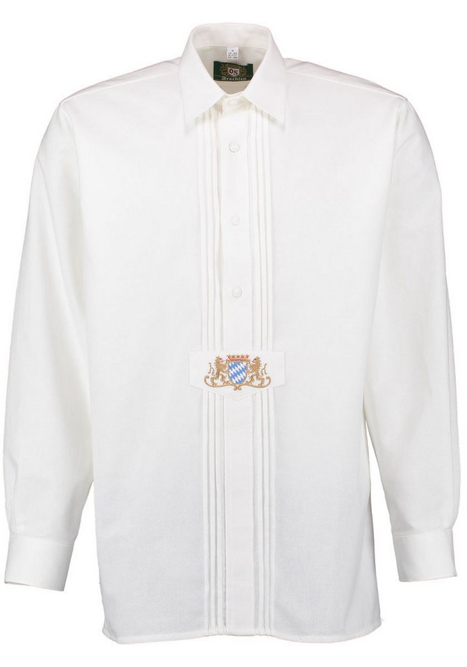 OS Trachten Trachtenhemd Ninfy Herren Langarmhemd mit 2x3 Biesen, Schlupfform von OS Trachten