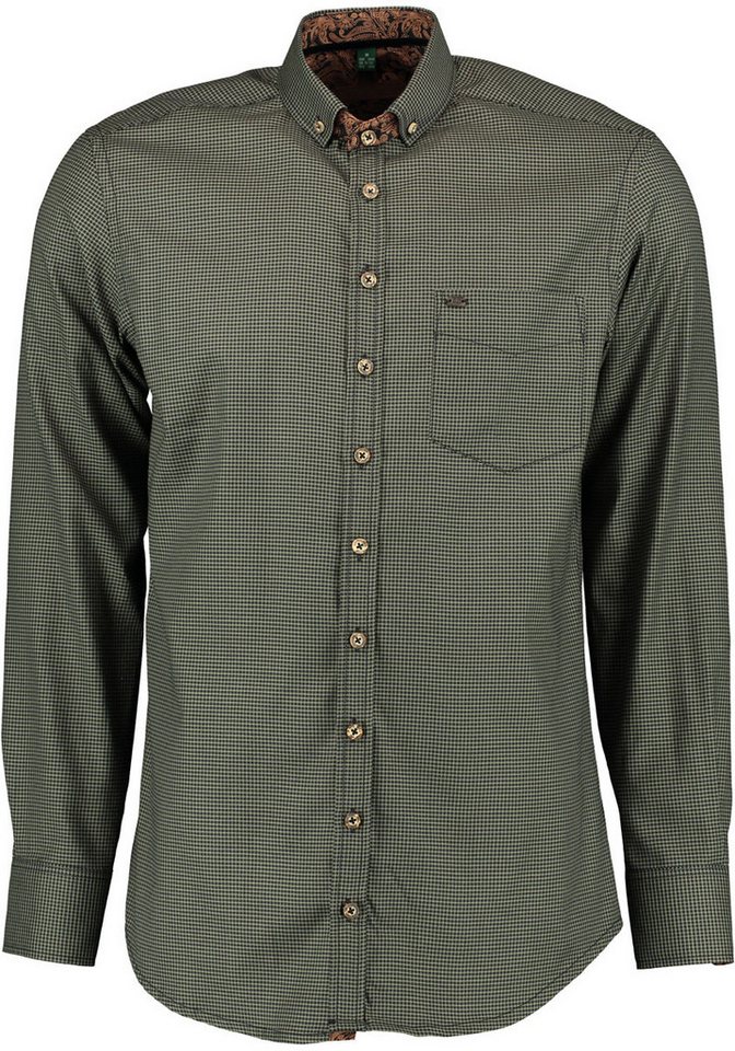 OS Trachten Trachtenhemd Nirwo Langarmhemd mit OS-Zierteil auf der Brusttasche von OS Trachten