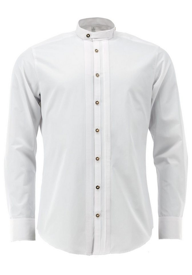 OS Trachten Trachtenhemd Pewya Langarmhemd mit Stehkragen mit Riegel von OS Trachten