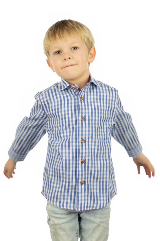 OS-Trachten Trachtenhemd Pexxa Langarm Jungen Hemd mit 3D-Optik von OS-Trachten