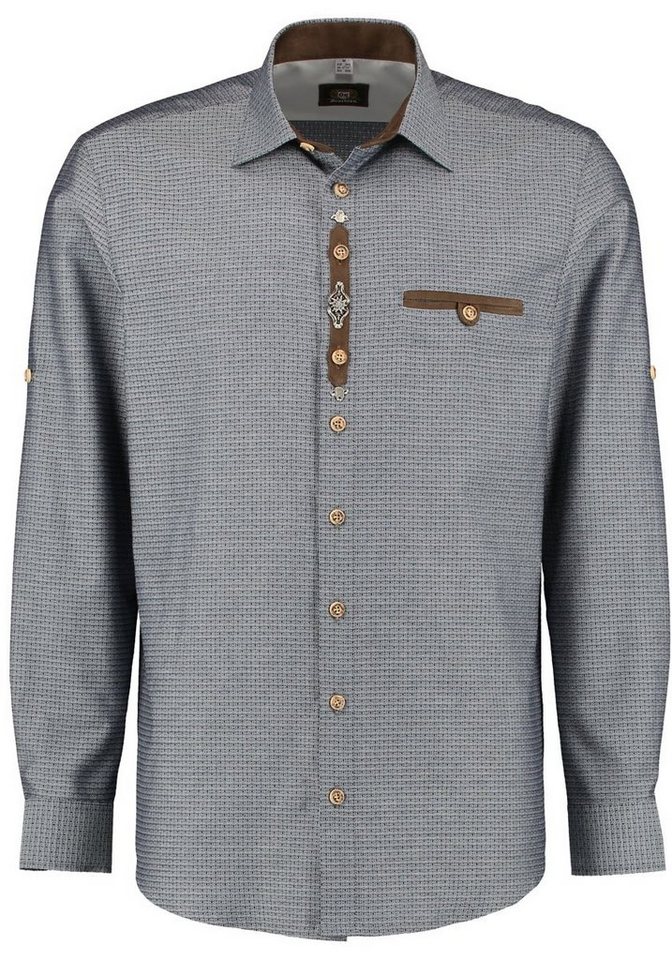 OS Trachten Trachtenhemd Qvaioq Herren Langarmhemd mit Haifischkragen von OS Trachten