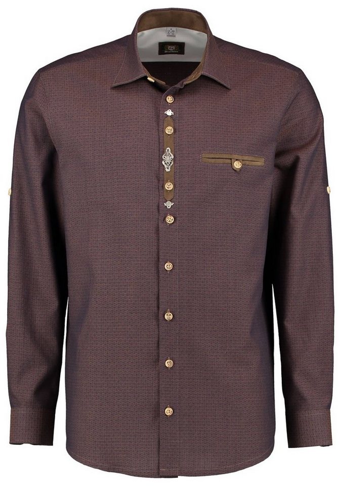 OS Trachten Trachtenhemd Qvaioq Herren Langarmhemd mit Haifischkragen von OS Trachten