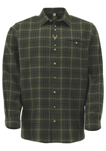 OS Trachten Trachtenhemd Regular Fit Firoxa, Größe:45/46, Farbe:Oliv von OS Trachten