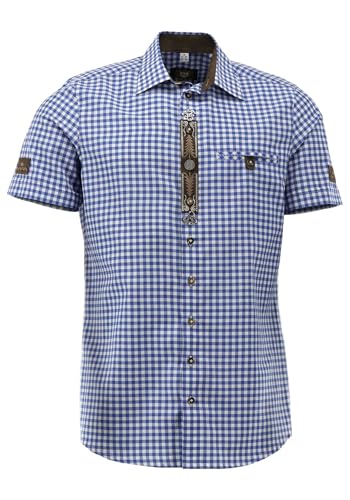 OS Trachten Trachtenhemd Regular Fit Psara, Größe:41/42, Farbe:Mittelblau von OS Trachten