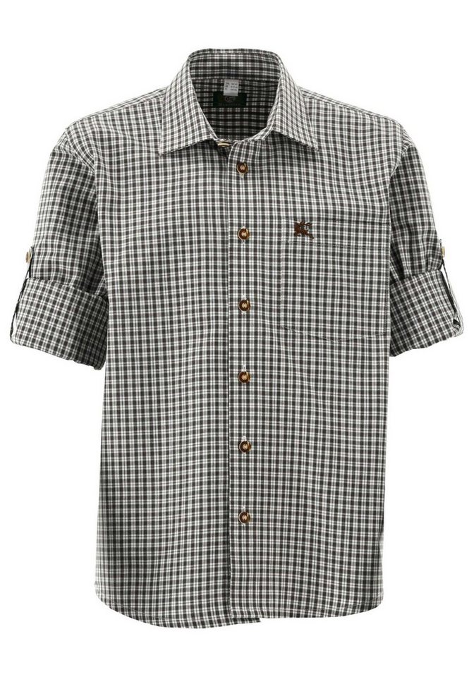 OS Trachten Trachtenhemd Slamo Jungen Langarmhemd mit aufgesetzter Brusttasche mit Hirsch-Stickerei von OS Trachten