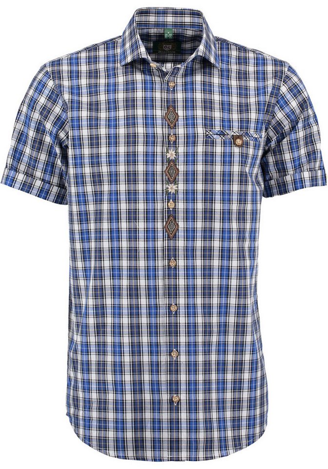 OS Trachten Trachtenhemd Traioc Herren Kurzarmhemd mit aufgesetzter Brusttasche von OS Trachten