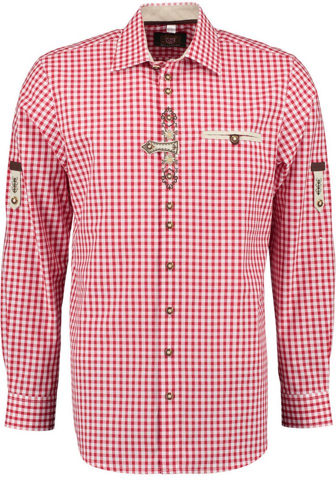 OS Trachten Trachtenhemd Trufu Herren Langarmhemd mit Paspeltasche von OS Trachten