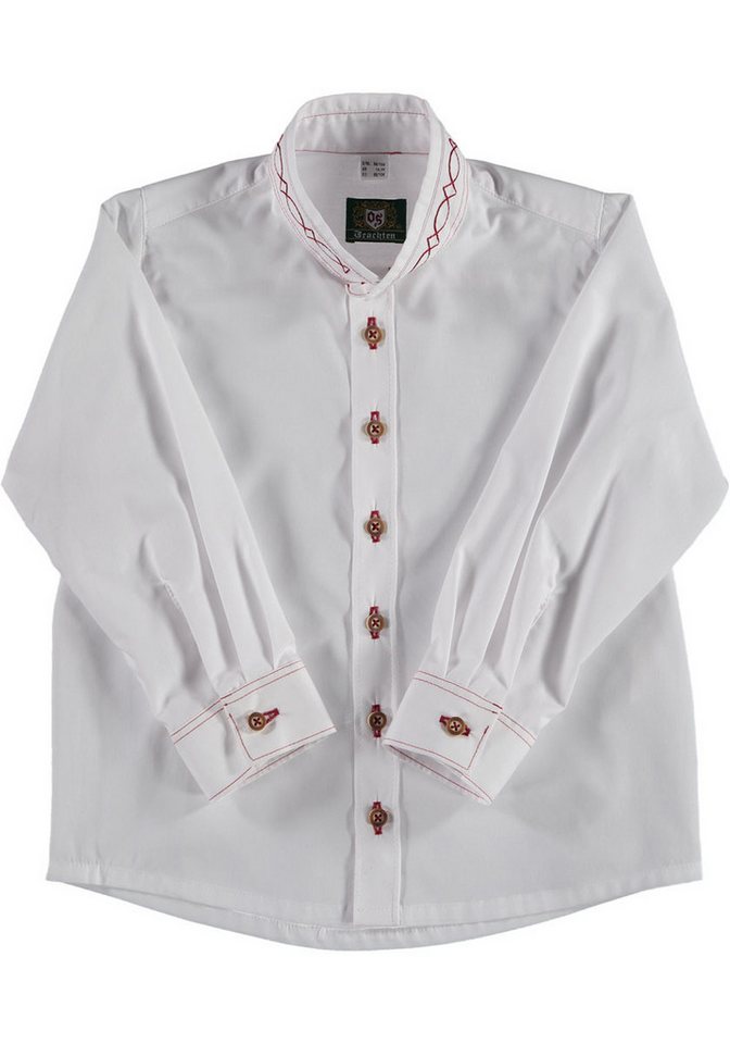 OS Trachten Trachtenhemd Vaboyo Langarm Jungen Hemd mit Stickerei auf dem Stehkragen von OS Trachten