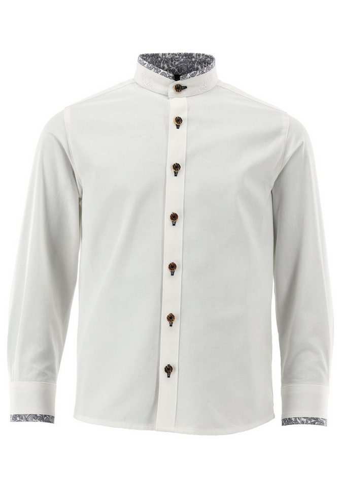 OS Trachten Trachtenhemd Zinavi gerader Schnitt, Stehkragen von OS Trachten