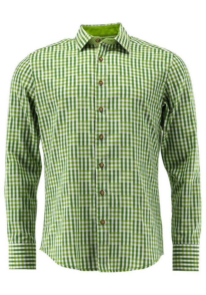 OS Trachten Trachtenhemd Zufir Langarmhemd mit Haifischkragen von OS Trachten