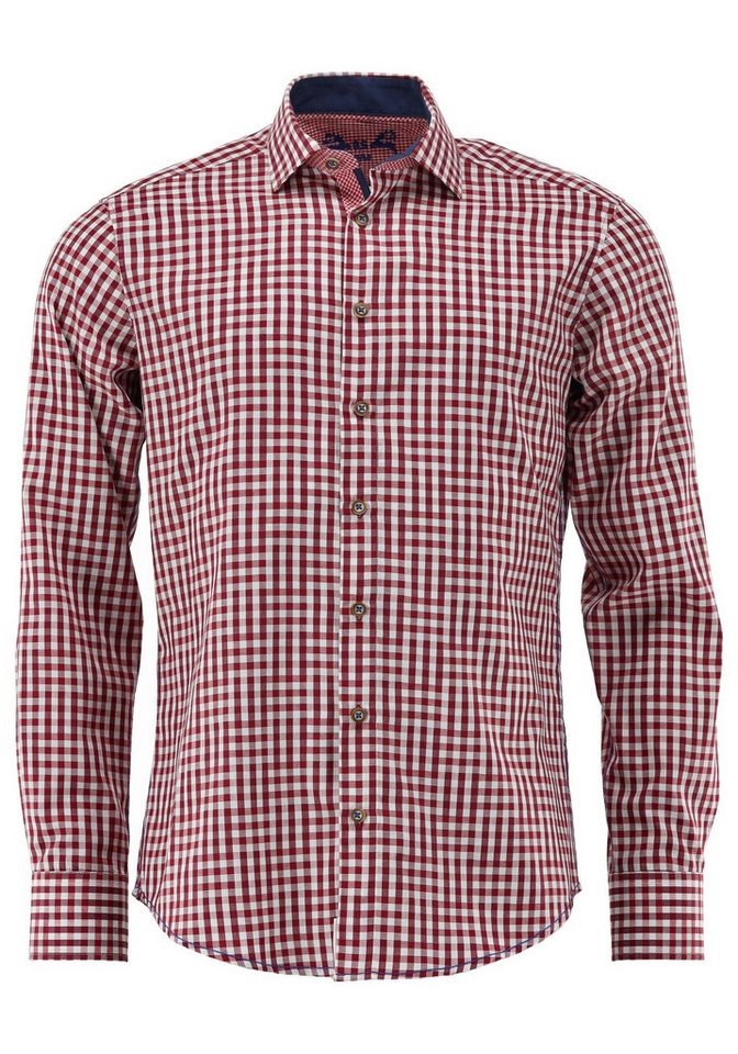 OS Trachten Trachtenhemd Zufir Langarmhemd mit Haifischkragen von OS Trachten