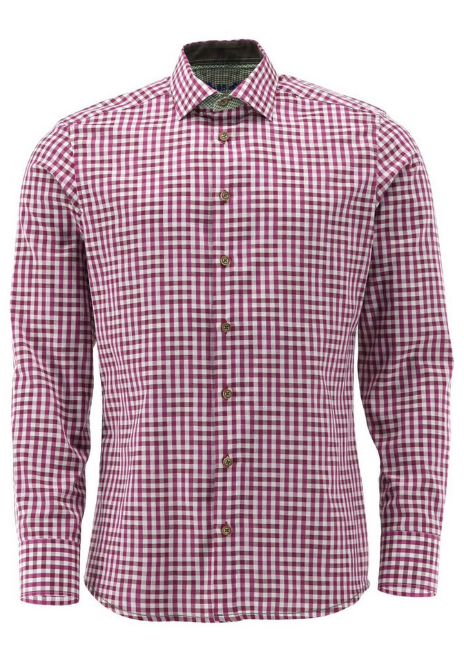 OS Trachten Trachtenhemd Zufir Langarmhemd mit Haifischkragen von OS Trachten