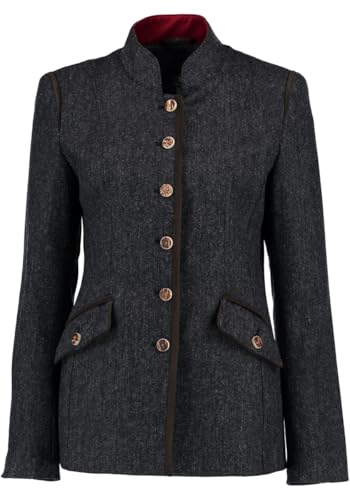 OS Trachten Trachtenjacke mit Stehkragen Vorami, Größe:46, Farbe:schwarz von OS Trachten