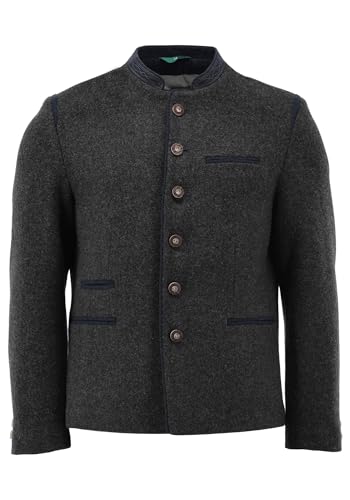 OS Trachten Trachtenjanker Slim Fit Huzam, Größe:62, Farbe:anthrazit OS Trachten Trachtenjanker Slim Fit Huzam, Größe:62, Farbe:anthrazit von OS Trachten