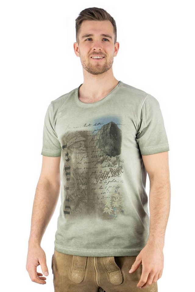 OS-Trachten Trachtenshirt Praiol Kurzarm T-Shirt mit Motivdruck von OS-Trachten