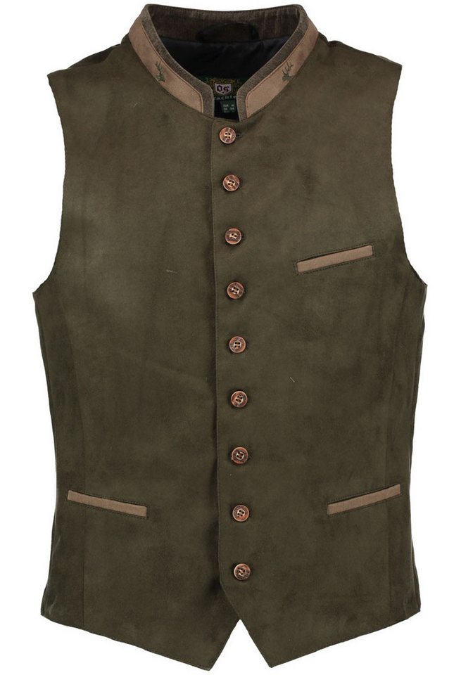 OS Trachten Trachtenweste Glayon Herren Weste mit Hirsch-Emblem auf Kragen von OS Trachten