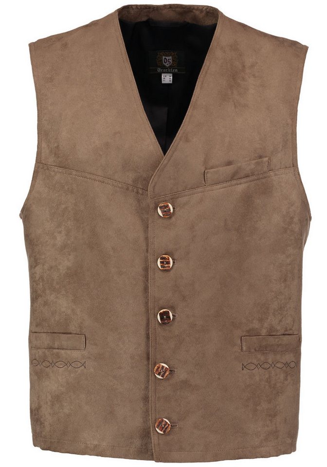OS Trachten Trachtenweste Grupo Herren Weste mit Verzierungs-Stickerei unter den Taschen von OS Trachten