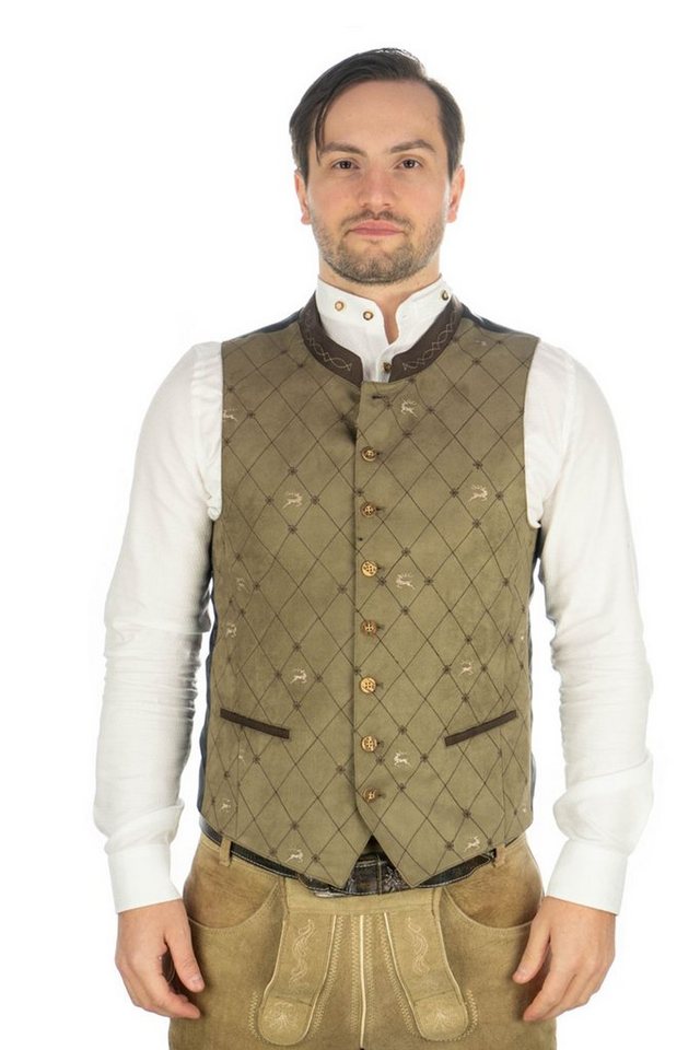 OS Trachten Trachtenweste Iluri Herren Weste mit Allover-Stickerei von OS Trachten