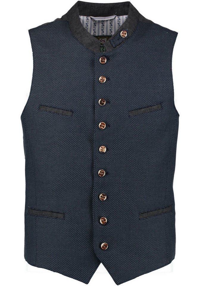 OS Trachten Trachtenweste Qalimo Slim Fit, 4 Leistentaschen, ärmellos von OS Trachten