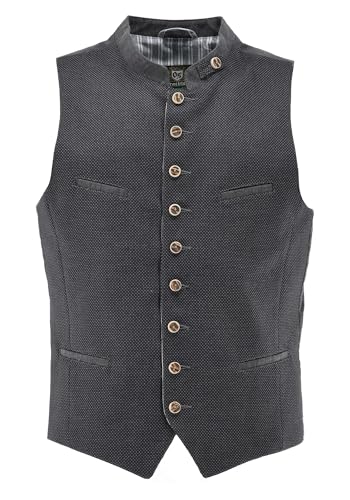 OS Trachten Trachtenweste Slim Fit Qalimo, Größe:50, Farbe:anthrazit von OS Trachten