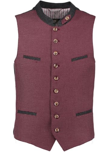 OS Trachten Trachtenweste Slim Fit Qalimo, Größe:56, Farbe:weinrot von OS Trachten