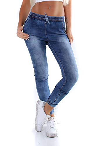 OSAB-Fashion 10427 Damen Jeans Hose Boyfriend Haremsjeans Gummibund Jogg-Style Pants Streetwear von OSAB-Fashion
