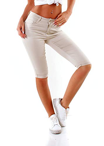 OSAB-Fashion 10749 Damen Caprihose Treggings Capri Hose Sommer Pants Slimfit Bermudas Freizeithose von OSAB-Fashion