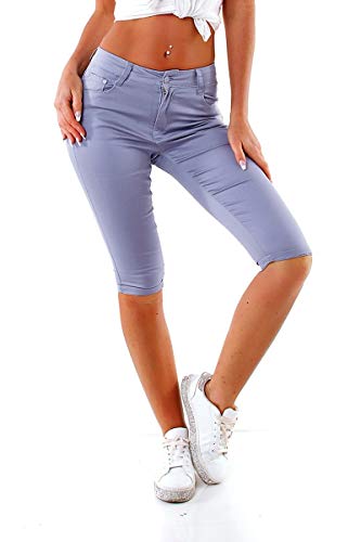 OSAB-Fashion 10749 Damen Caprihose Treggings Capri Hose Sommer Pants Slimfit Bermudas Freizeithose von OSAB-Fashion