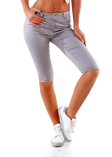 OSAB-Fashion 10749 Damen Caprihose Treggings Capri Hose Sommer Pants Slimfit Bermudas Freizeithose von OSAB-Fashion