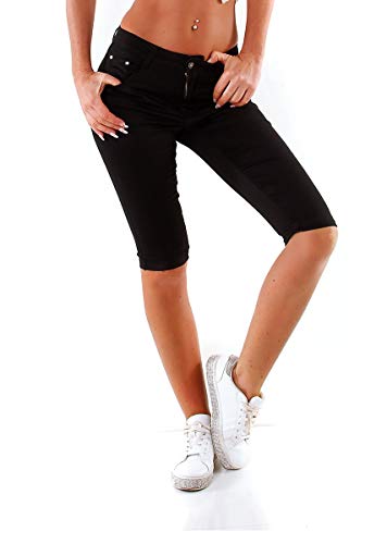 OSAB-Fashion 10749 Damen Caprihose Treggings Capri Hose Sommer Pants Slimfit Bermudas Freizeithose von OSAB-Fashion