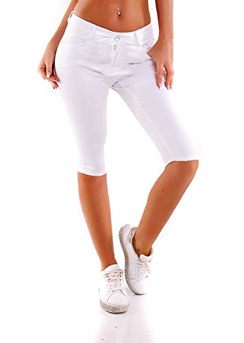 OSAB-Fashion 10749 Damen Caprihose Treggings Capri Hose Sommer Pants Slimfit Bermudas Freizeithose von OSAB-Fashion