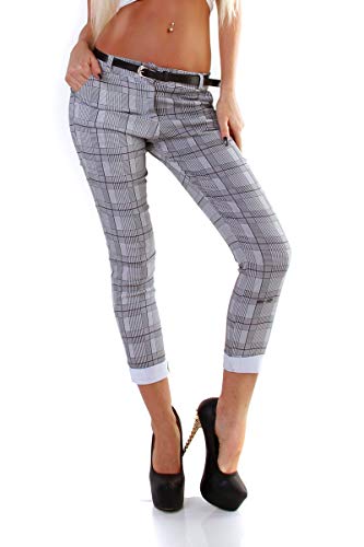 OSAB-Fashion 11278 Damen Karo Hose Treggings Chino Business Karierte Damenhose Pants Simfit von OSAB-Fashion