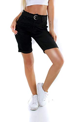 OSAB-Fashion 11553 Damen Shorts Kurze Hose Bermudas Hot Pants Slimfit High-Waist Gürtel von OSAB-Fashion