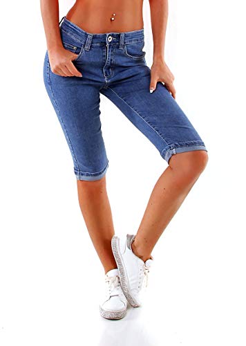 OSAB-Fashion 34404 Damen Jeans Bermuda Slimfit Capri Hose Denim Übergrößen Panty von OSAB-Fashion