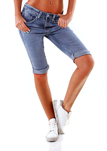 OSAB-Fashion 34477 Damen Jeans Bermuda Slimfit Capri Hose Denim Übergrößen Panty von OSAB-Fashion