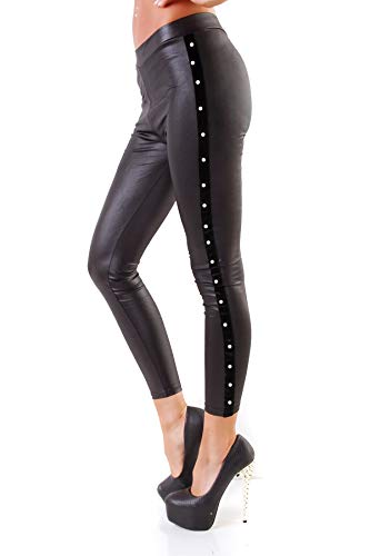 OSAB-Fashion 4014 Damen Leggings Treggings Röhrenhose Lederoptik Lederimitat Slimline von OSAB-Fashion