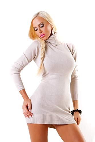 OSAB-Fashion 4349 Damen Feinstrick Rollkragen Pullover Langarm Longpullover Minikleid von OSAB-Fashion