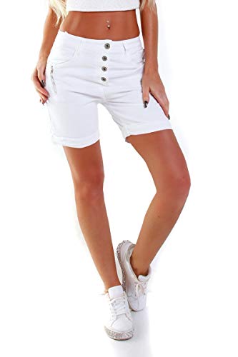 OSAB-Fashion 5056 Damen Safarie Shorts Bermuda Hose Boyfriend Knopfleiste Regularfit Kurze Hose von OSAB-Fashion