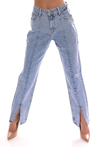 OSAB 14431 Damen Jeans Hose Bootcut Flare Schlaghose Destroyed High Waist Distressed von OSAB