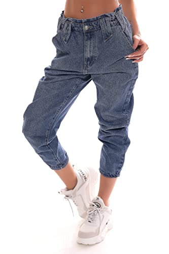 OSAB 14434 Damen Loose Jeans Hose Wide-Leg-Jeans High-Waist Gummizug von OSAB