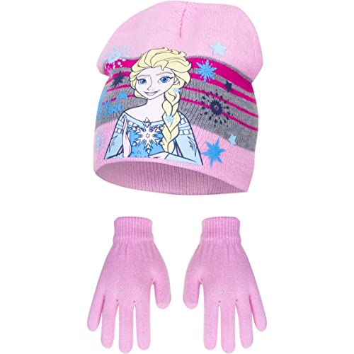 OSAB 44012 Kinder Baby Set Beanie Mütze Handschuhe Frozen Die Eiskönigin (1-rosa, 54cm) von OSAB