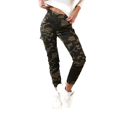 OSAB 77122 Fashion Damen Cargo Hose Jogg Pants Baggy Hose Boyfriend Bündchen Slimline von OSAB