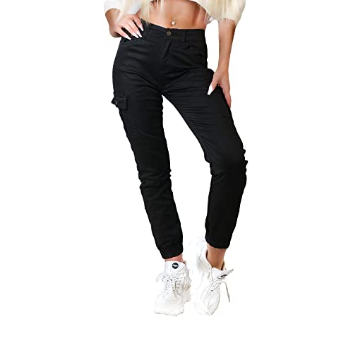 OSAB 77122 Fashion Damen Cargo Hose Jogg Pants Baggy Hose Boyfriend Bündchen Slimline von OSAB