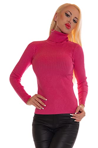 OSAB 88009 Damen Feinstrick-Pullover Rollkragen Pullover Strickpullover Basic Taillienlang Bodycon von OSAB