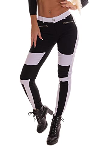 OSAB 88015 Knackige Damen Hose Treggings Zweifarbig Bicolor Slimline Cut Skinny von OSAB