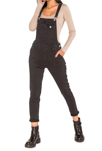 OSAB 88069 Casual Damen Jeans Latzhose Hose Pants Träger Slimline Overall Destroyed von OSAB