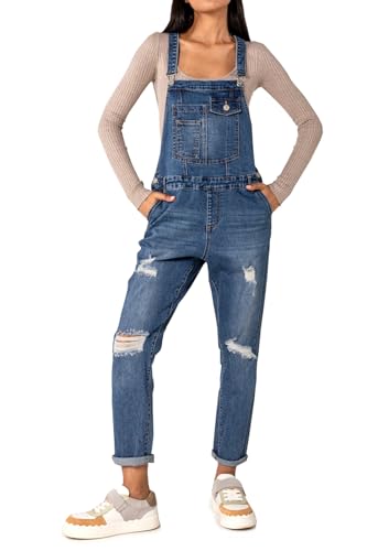OSAB 88071 Knackige Damen Jeans Latzhose Hose Pants Träger Röhren Overall Destroyed von OSAB