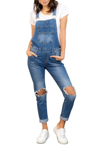 OSAB 88079 Knackige Damen Jeans Latzhose Hose Pants Träger Röhren Overall Destroyed Pants von OSAB