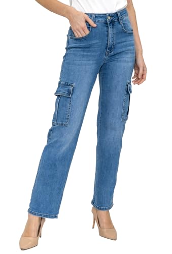OSAB 88106 Damen Cargo Jeans Hose Chino High Waist Skinny Pants von OSAB