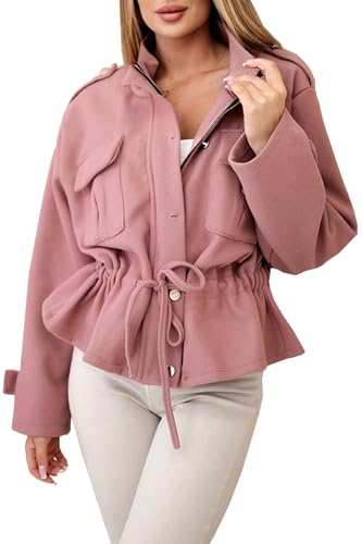 OSAB 88120 Casual Damen Jacke Microfleece Kurz-Jacke Basic Herbst Winter von OSAB